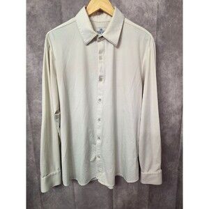 Mizzen + Main Leeward Shirt Mens XL Trim Fit Button Up Long Sleeve Classic White
